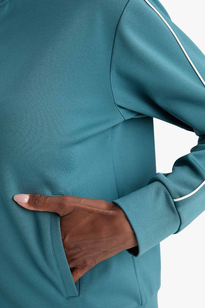 Woman Dark Green DeFactoFit Slim Fit Cardigan