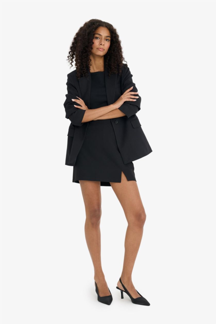 FEMME Noir Jupe taille normale Coupe régulière