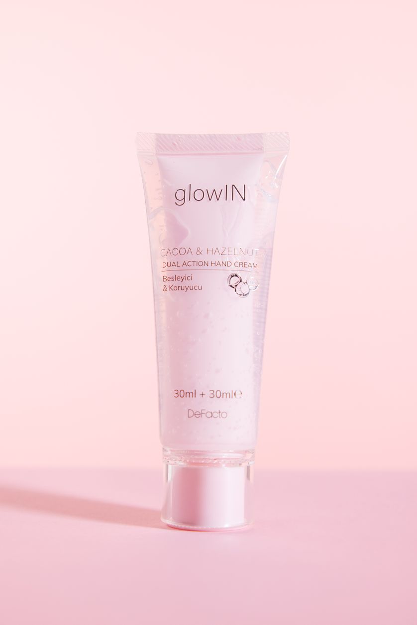 Kadın Pembe GlowIN Kakao ve Fındık Özlü Nemlendirici El Kremi – Yoğun Besleyici & Onarıcı Bakım