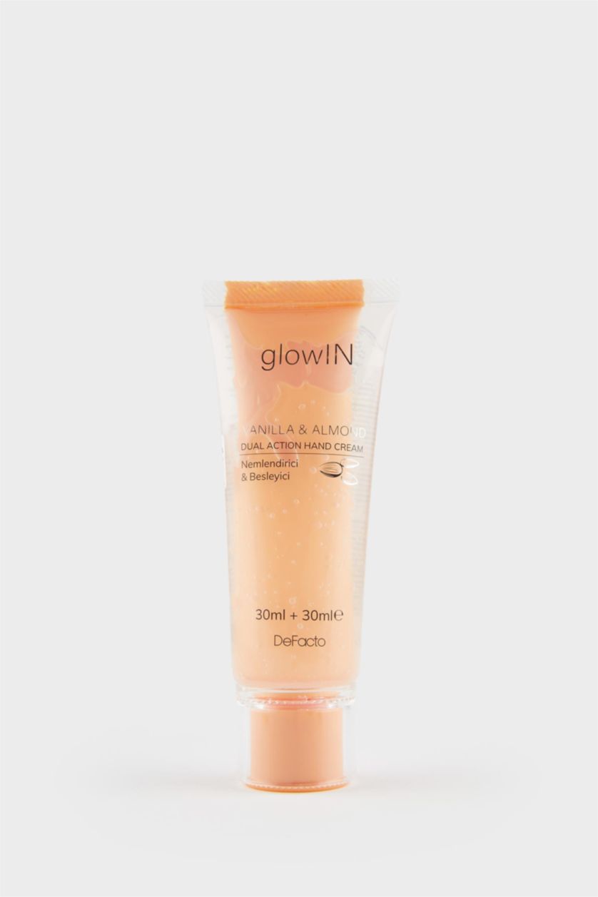 Kadın Somon GlowIN Vanilya ve Badem Özlü Nemlendirici El Kremi – Çift Etkili Besleyici & Onarıcı Formül (75ml)