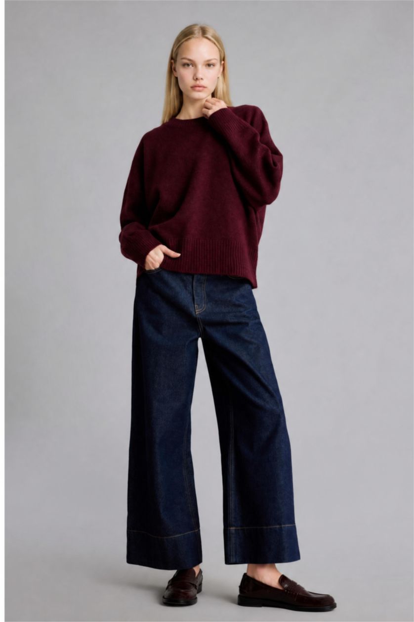 WOMAN Bordeaux Oversize Fit Knitwear Pullover