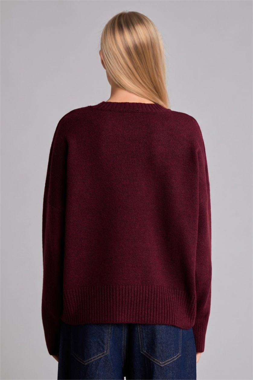WOMAN Bordeaux Oversize Fit Knitwear Pullover
