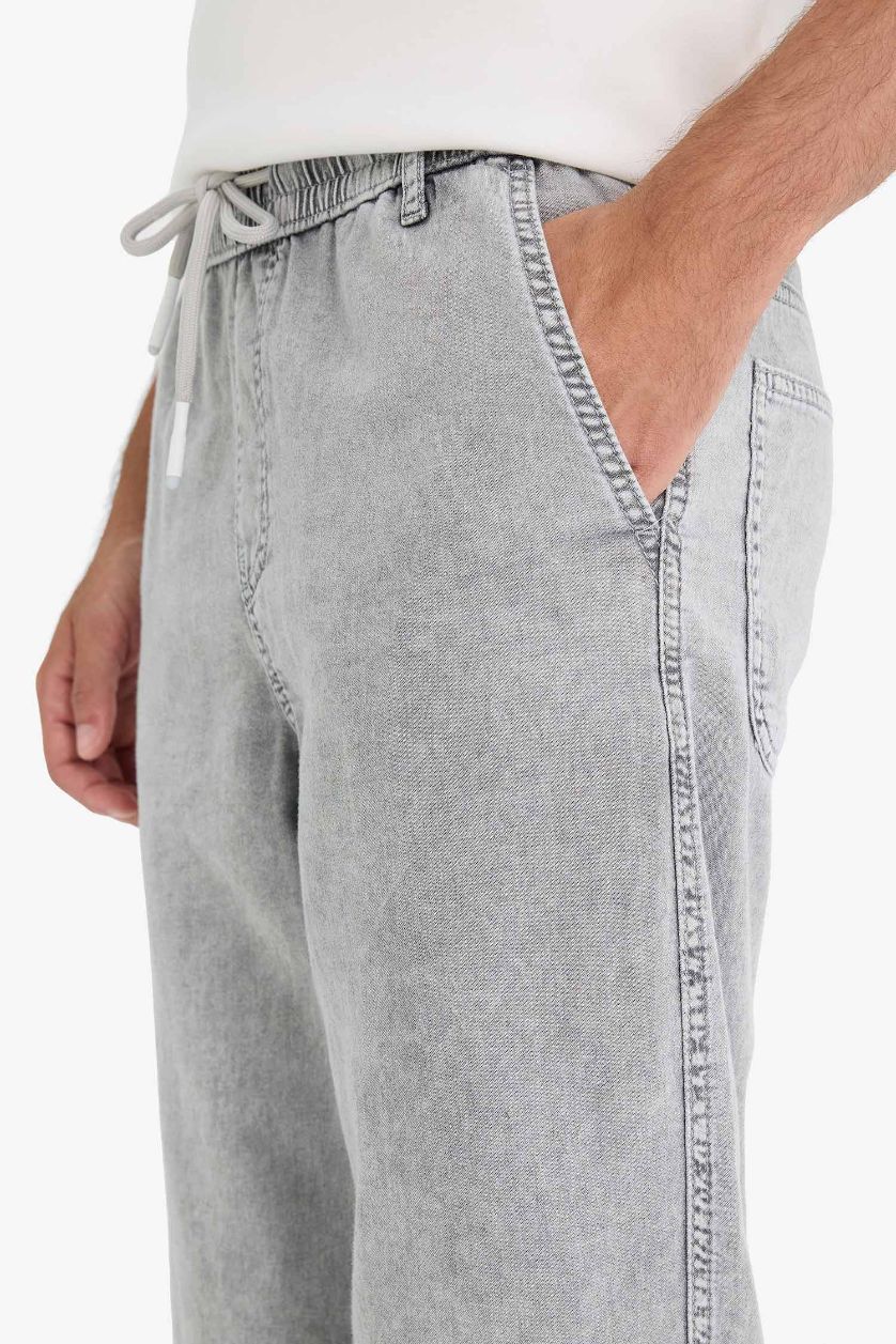 Ерлер Ашық сұр кең аяқ деним кең етек Шалбар