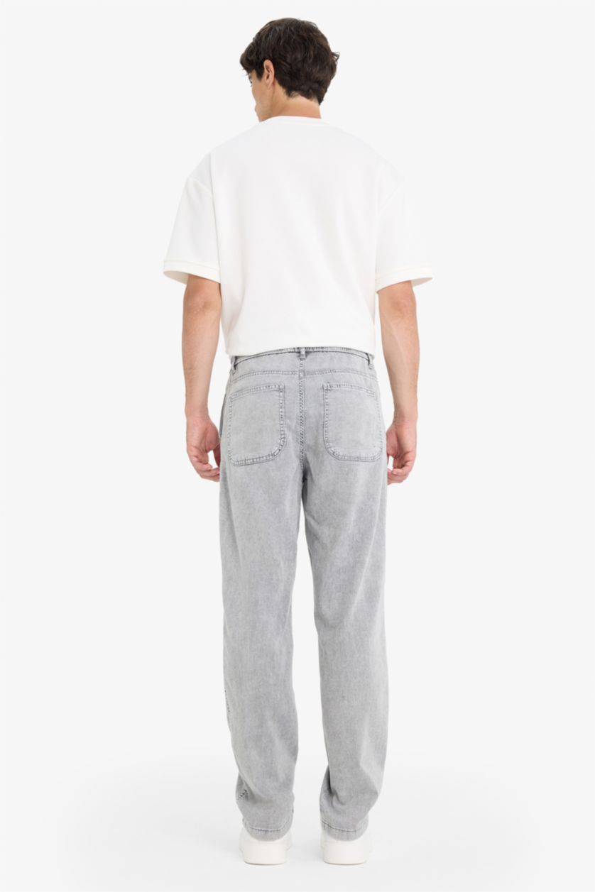 Ерлер Ашық сұр кең аяқ деним кең етек Шалбар