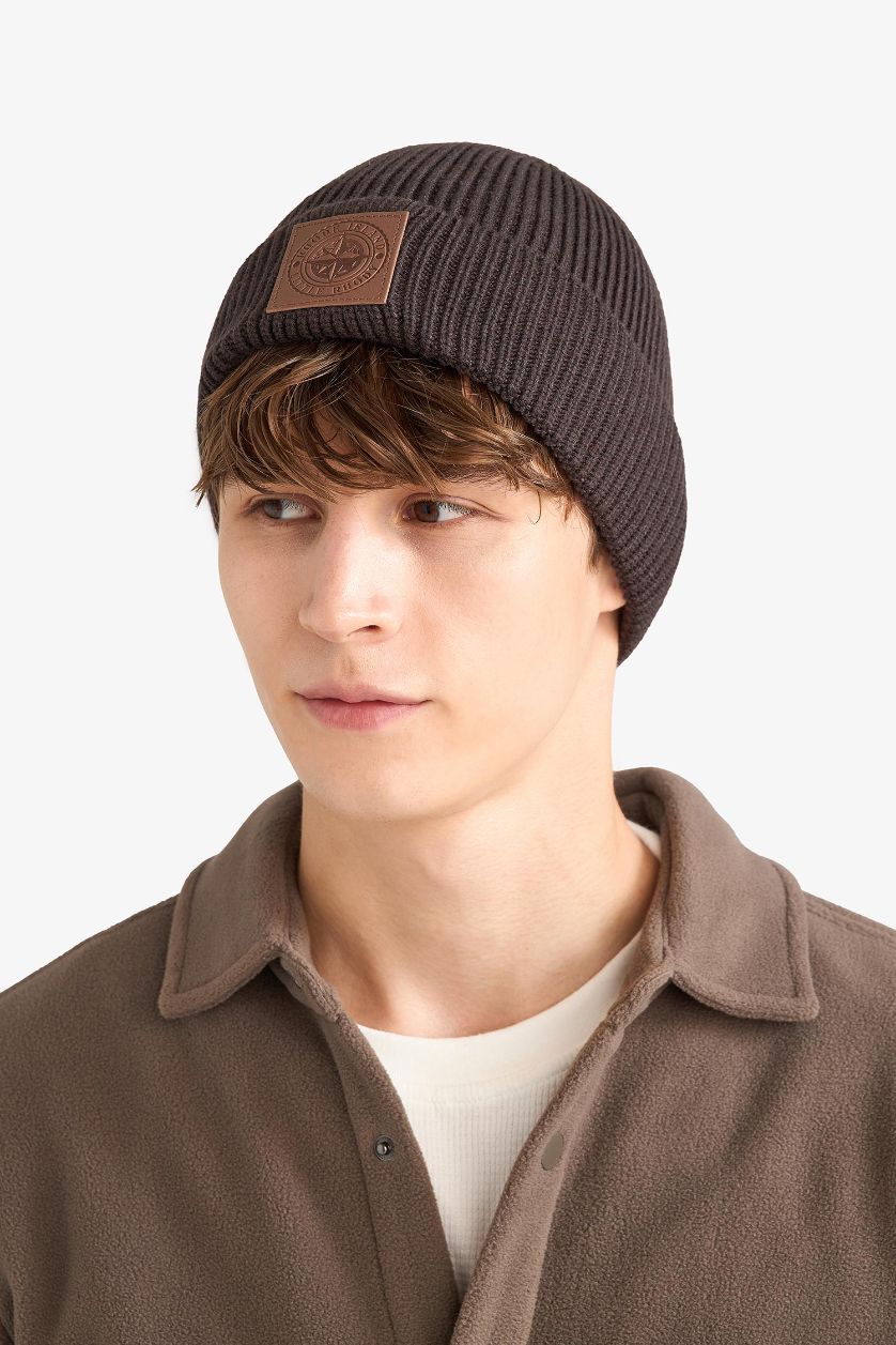 Erkek Haki Erkek Dokuma Etiketli Triko Bere