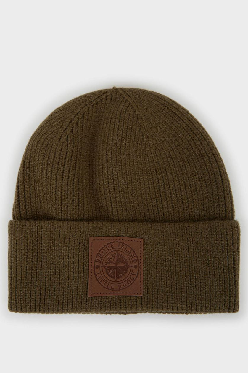 Erkek Haki Erkek Dokuma Etiketli Triko Bere