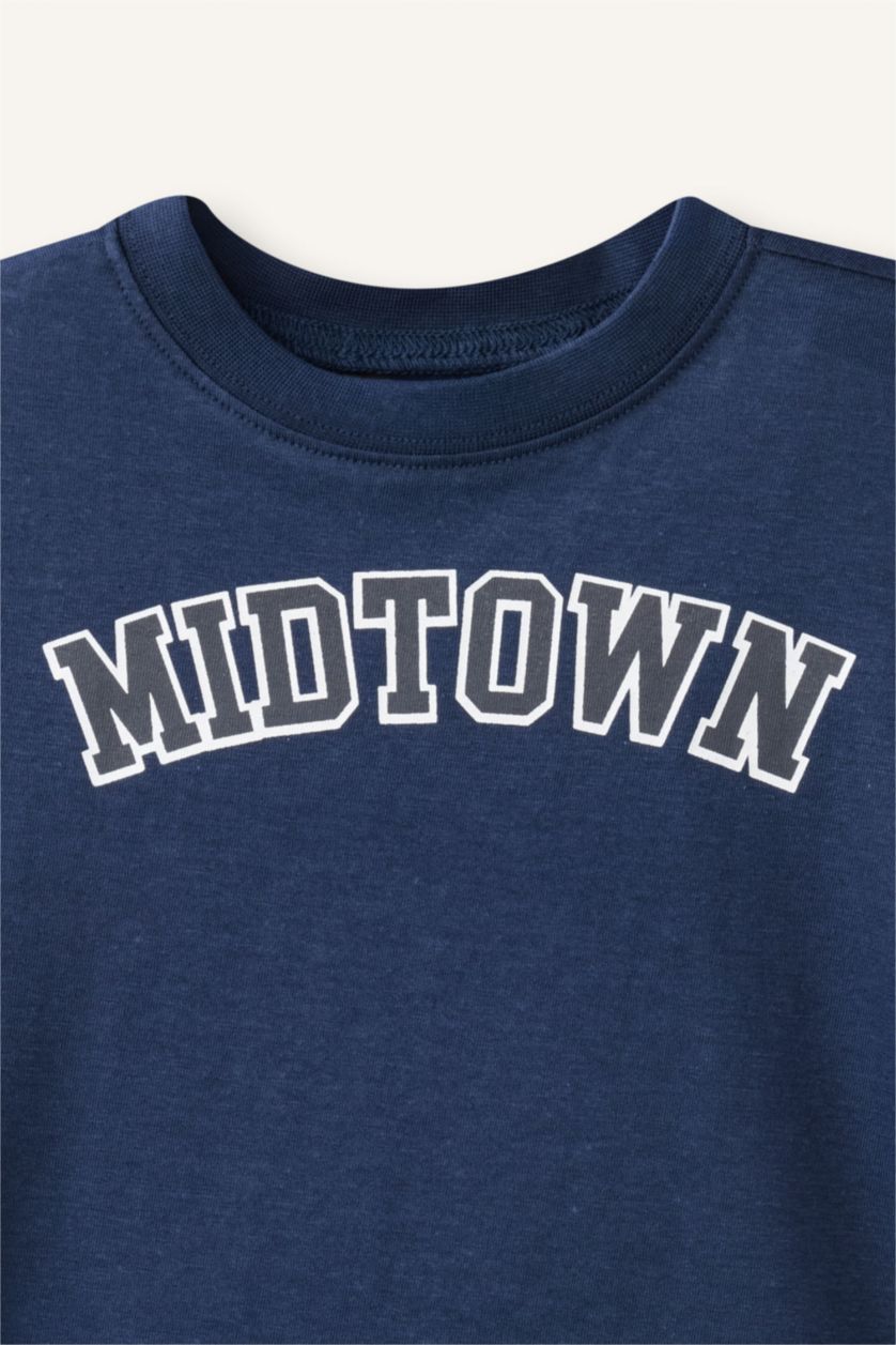 Baby Boys NAVY Regular Fit Printed Short Sleeve T-Shirt