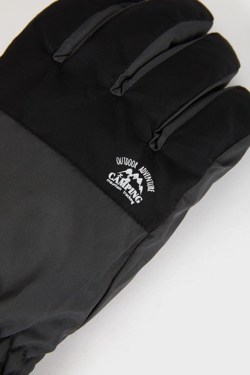 Erkek Gri Erkek Renk Bloklu Eldiven