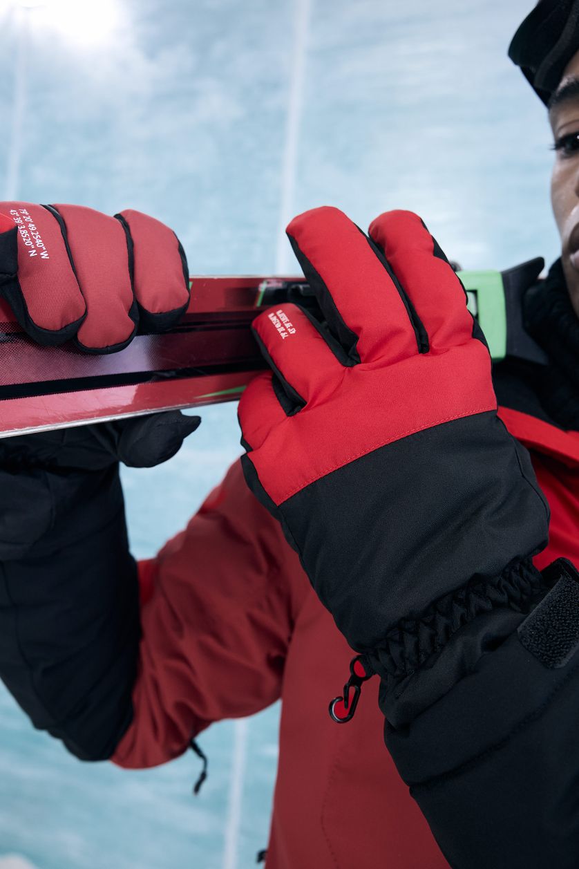 Erkek Kırmızı Erkek Renk Bloklu Eldiven