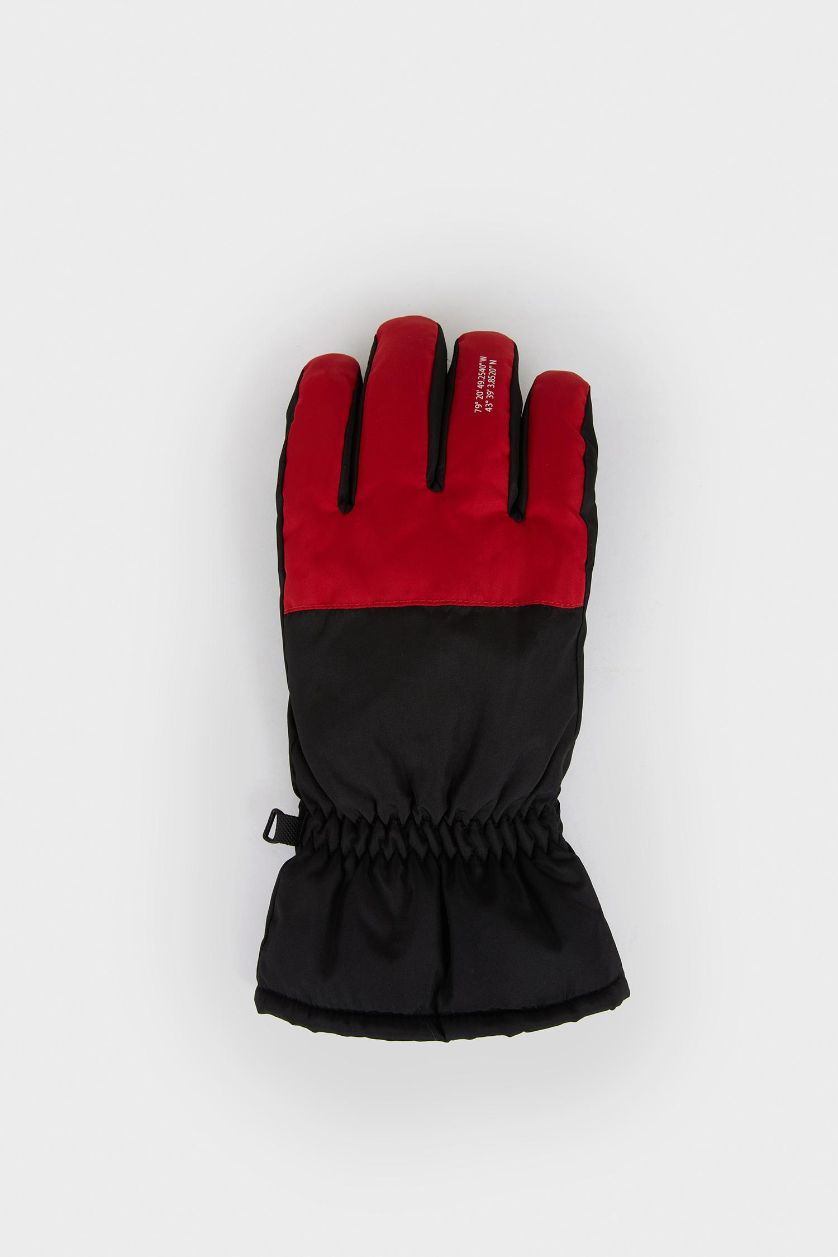 Erkek Kırmızı Erkek Renk Bloklu Eldiven