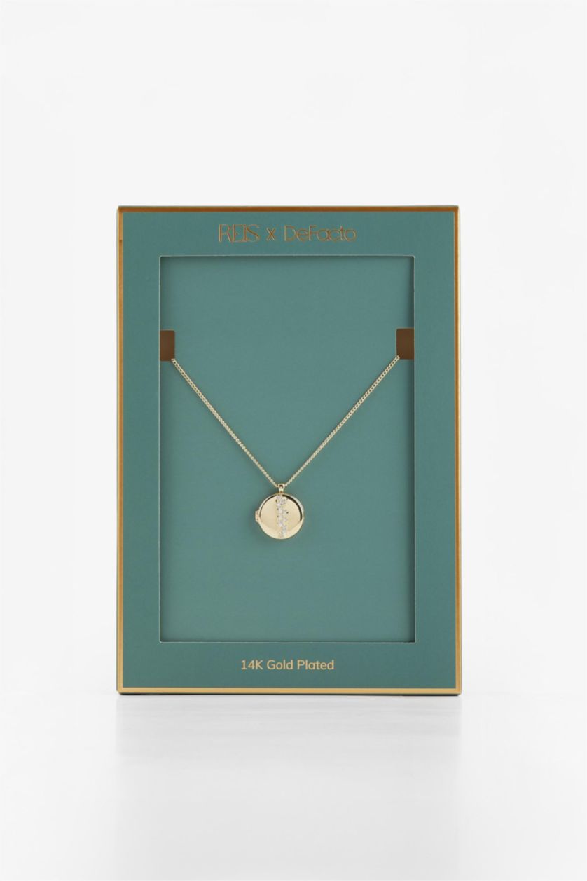 Woman Altın Reis x DeFacto Gold Plated Queen Parla Round Photo Frame Gold Necklace