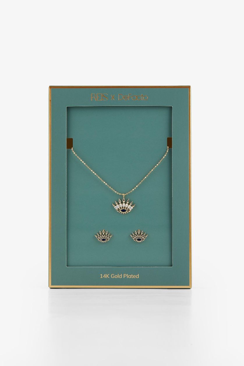 نساء Altın سيت قلادة وتراجي نسائي ذهبي - قطعتين من Reis x DeFacto