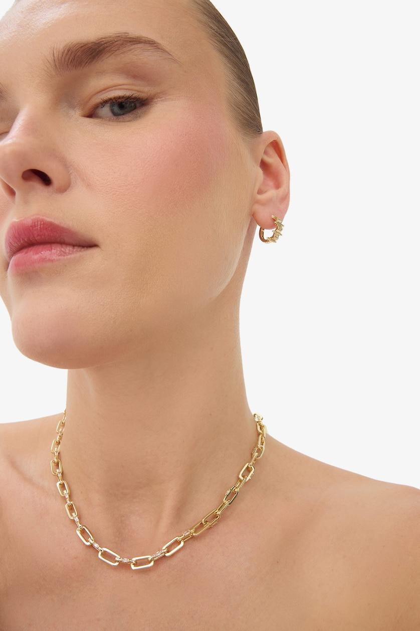Kadın Altın Reis x DeFacto 14 Ayar Altın Kaplama Glow Muse Kadın Gold Ataç Zincir Kolye