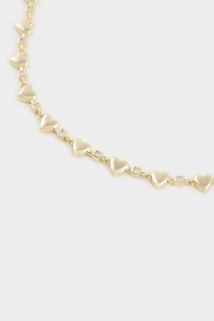 Kadın Altın Reis x DeFacto 14 Ayar Altın Kaplama Amore Shine Kadın Kalpli ve Taşlı Gold Kolye