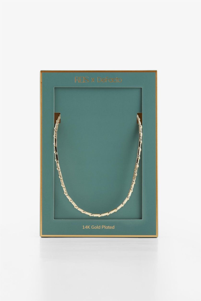 Woman Altın Reis x DeFacto Gold Plated Elegante Curva Stone Gold Necklace