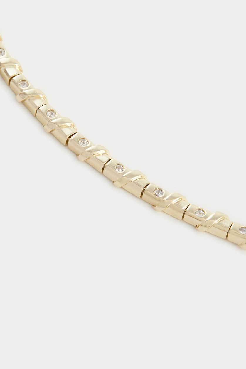 Woman Altın Reis x DeFacto Gold Plated Elegante Curva Stone Gold Necklace