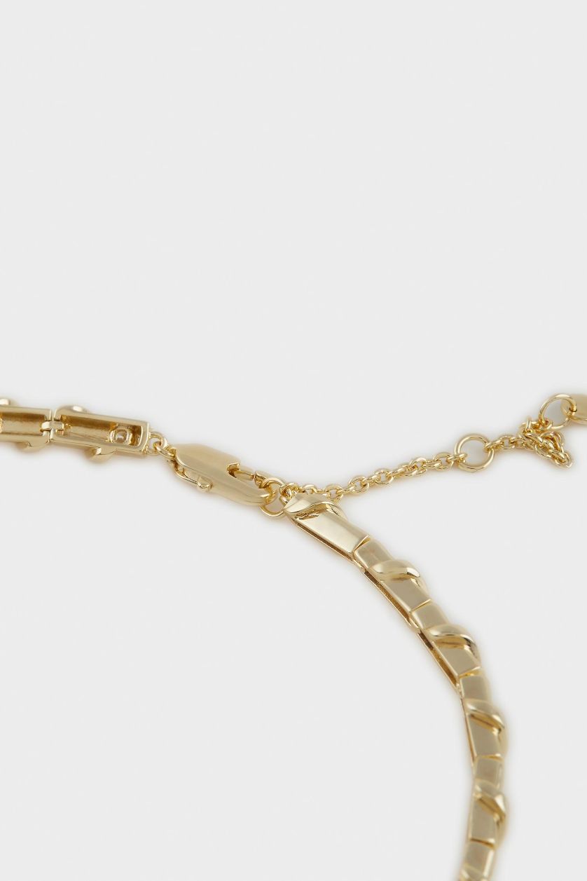 Woman Altın Reis x DeFacto Gold Plated Elegante Curva Stone Gold Necklace