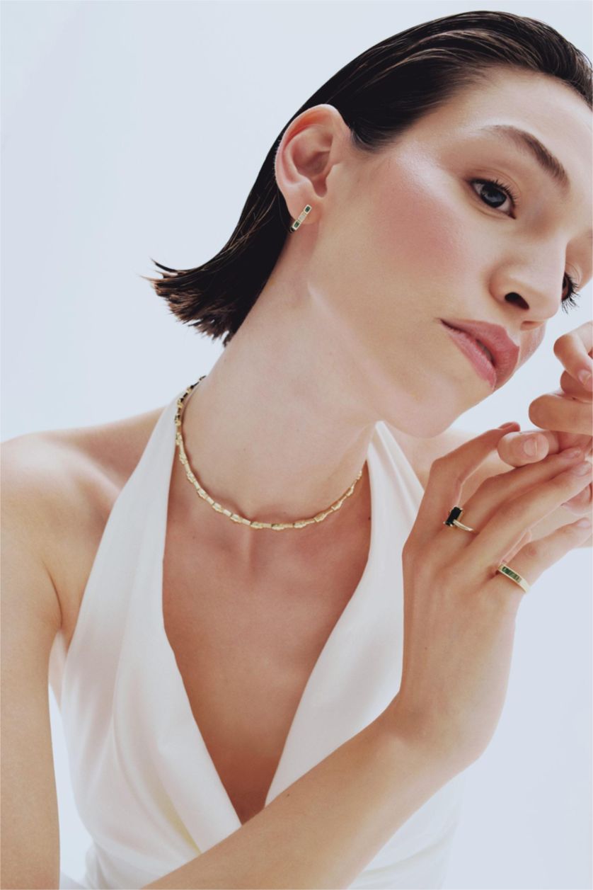 Woman Altın Reis x DeFacto Li Verde Knot Stone Gold Woman Necklace