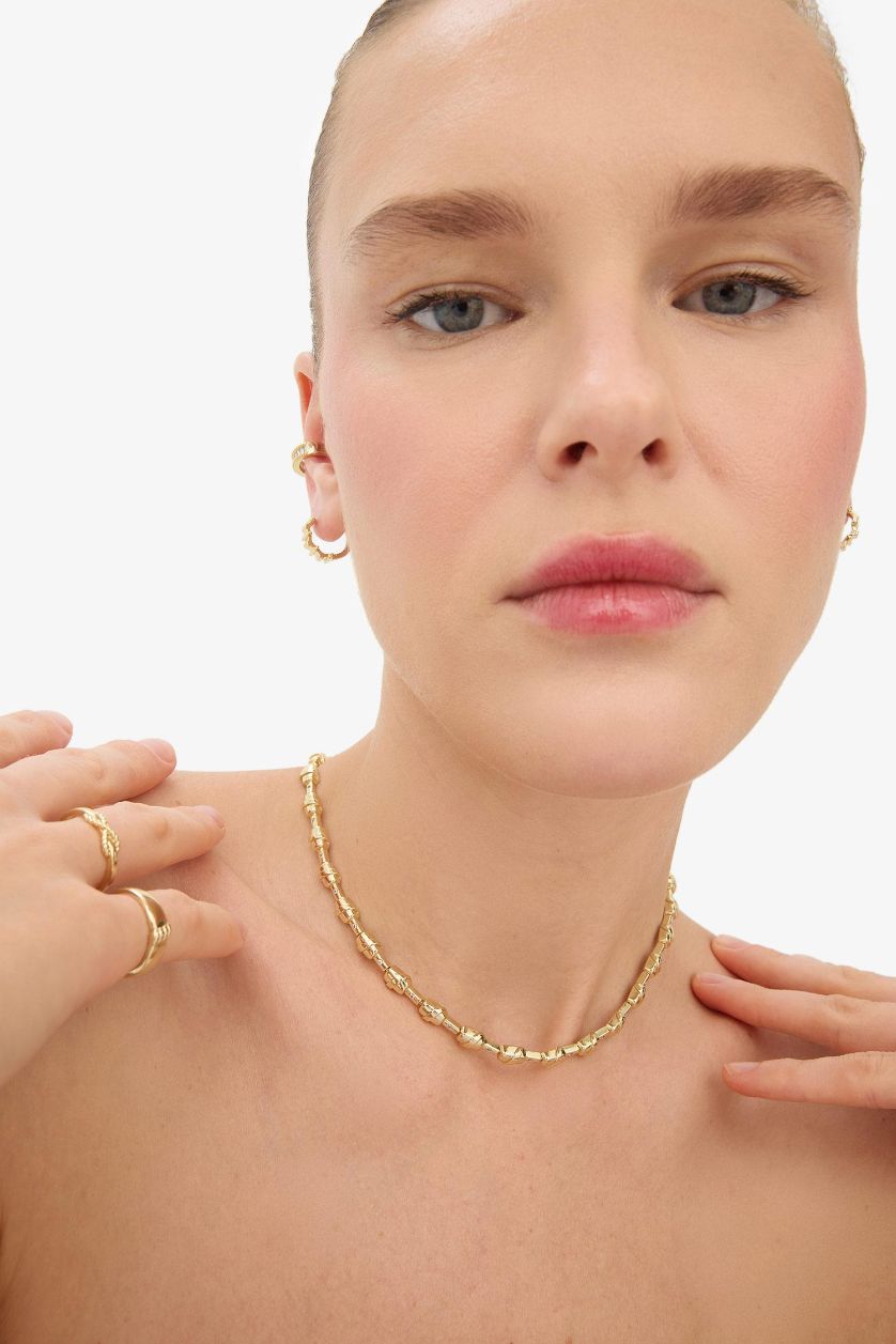 Woman Altın Reis x DeFacto Li Verde Knot Stone Gold Woman Necklace