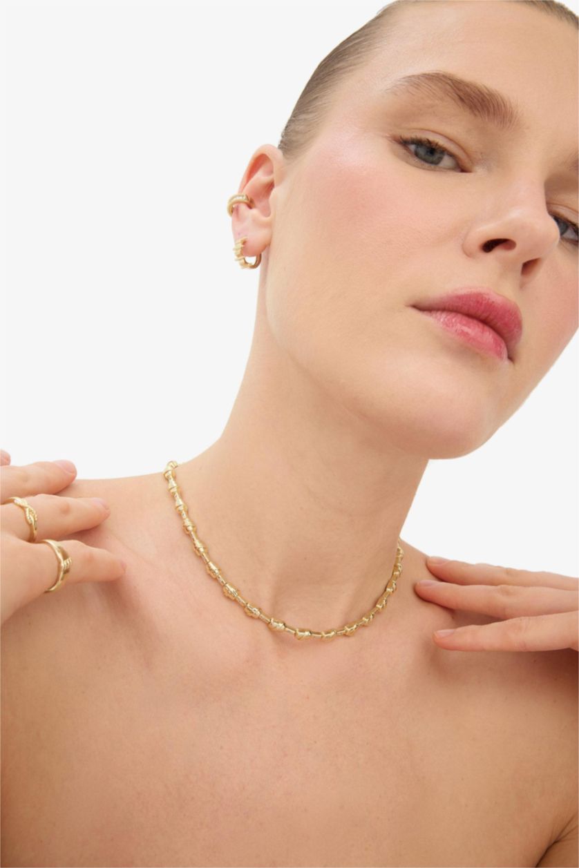 Woman Altın Reis x DeFacto Li Verde Knot Stone Gold Woman Necklace