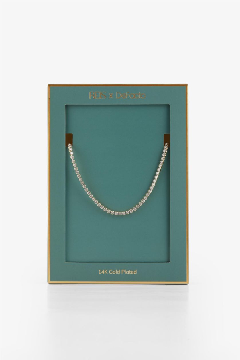 Kadın Altın Reis x DeFacto 14 Ayar Altın Kaplama Serenata Kadın Taşlı Gold Kolye