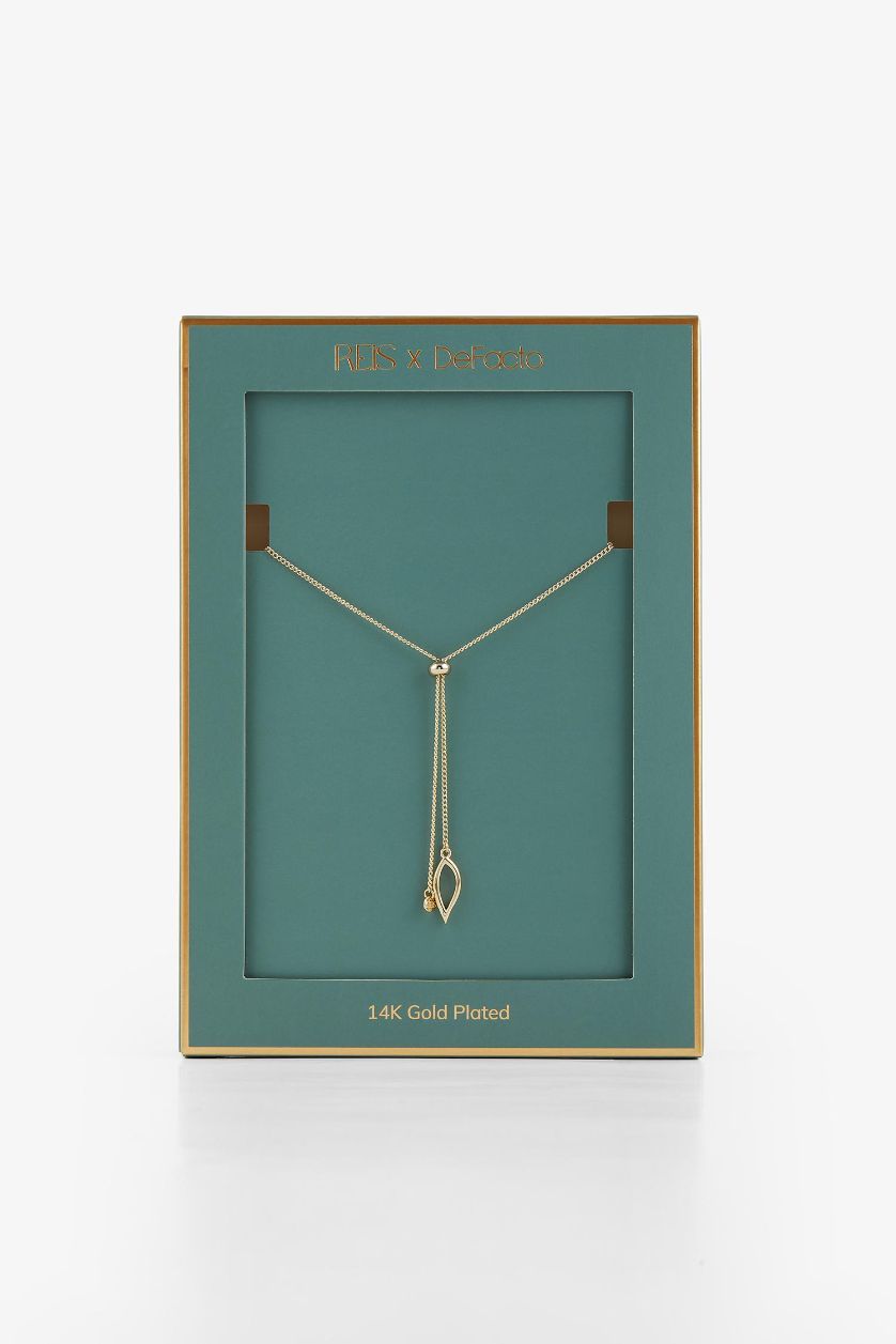 Woman Altın Reis x DeFacto Gold Plated Twilight Spark Dangling Gold Drop Y Necklace