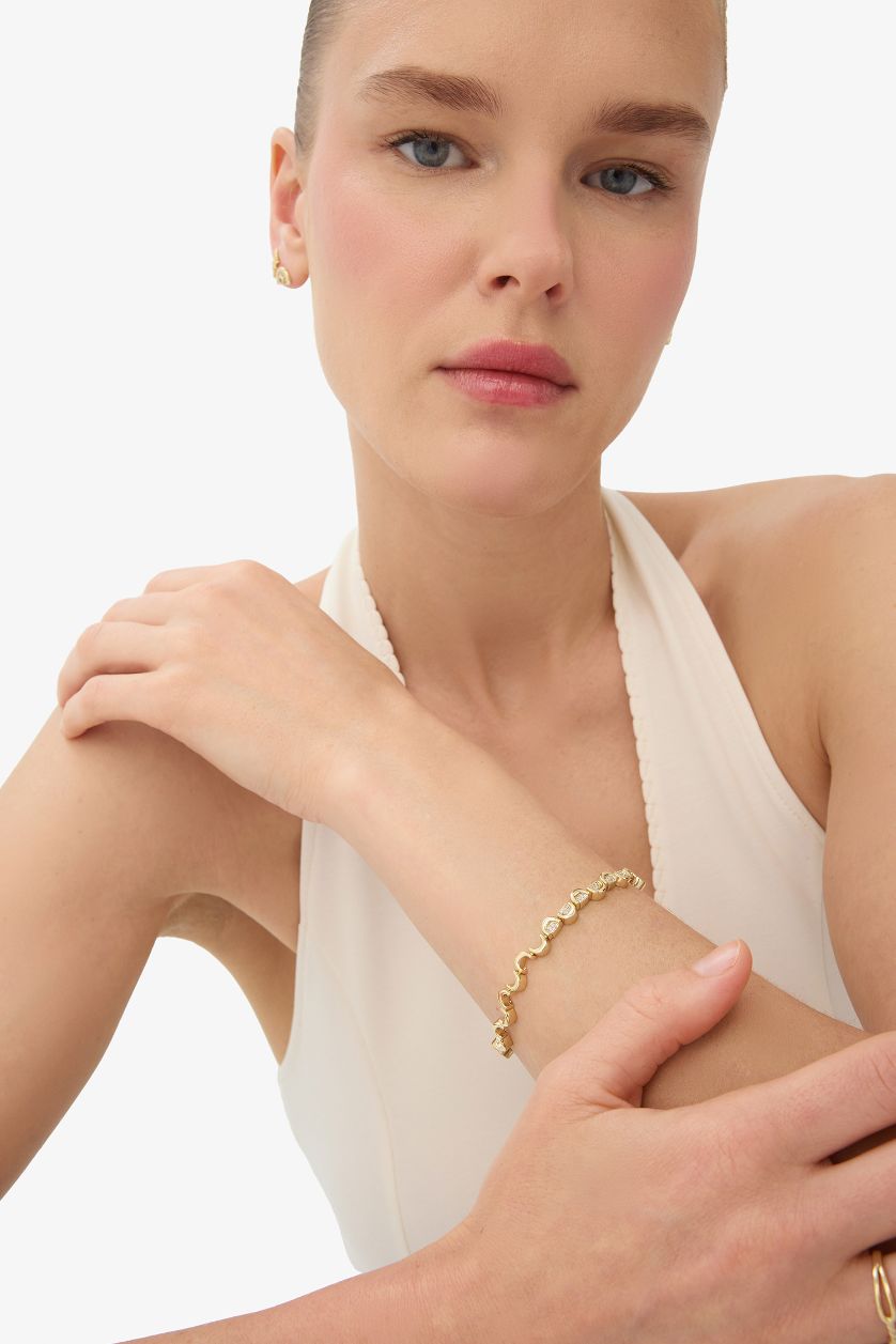 Woman Altın Reis x DeFacto Gold Plated Sangria Mini Stone Gold Bracelet