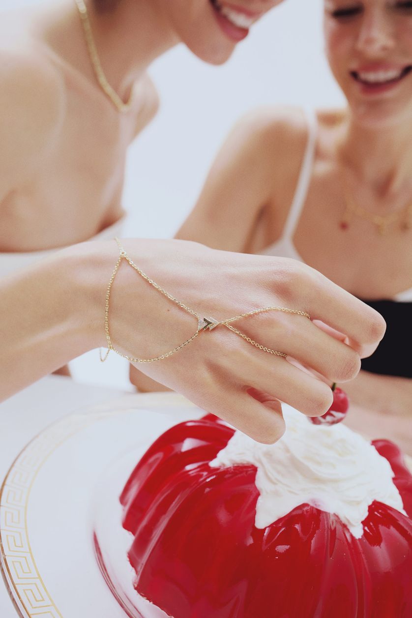 Kadın Altın Reis x DeFacto 14 Ayar Altın Kaplama Triangolo Kadın Taşlı Gold Şahmeran