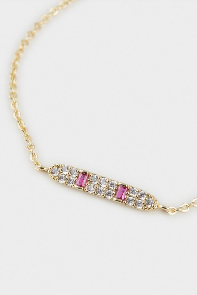 Woman Altın Reis x DeFacto Gold Plated Velveta Purple Stone Gold Bracelet