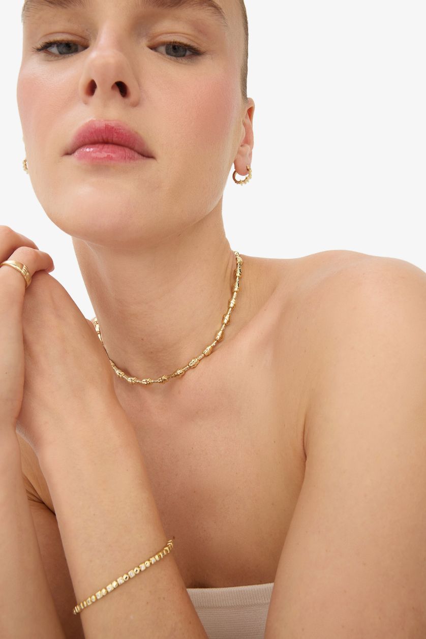 Woman Altın Reis x DeFacto Gold Plated Luce Di Cubo Stone Gold Bracelet