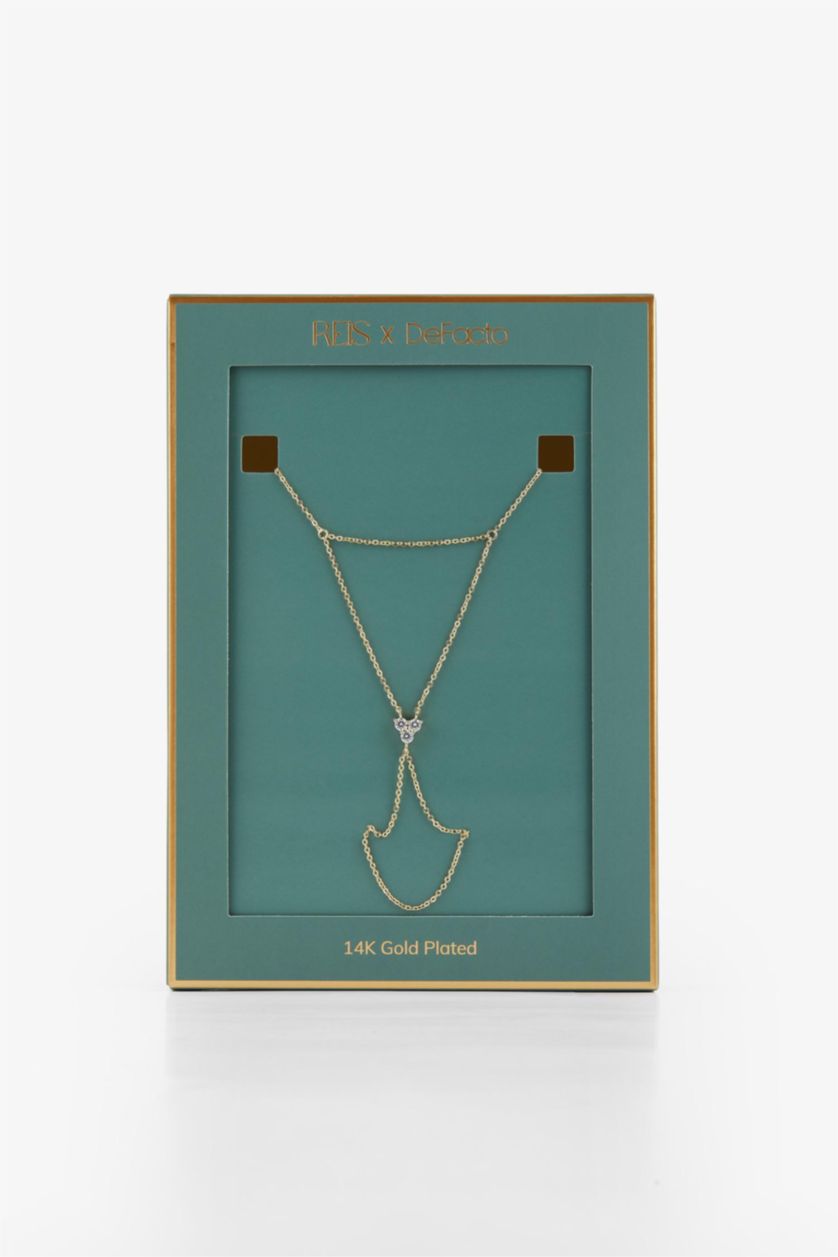 Woman Altın Reis x DeFacto Gold Plated Triple Stone Gold Shahmaran