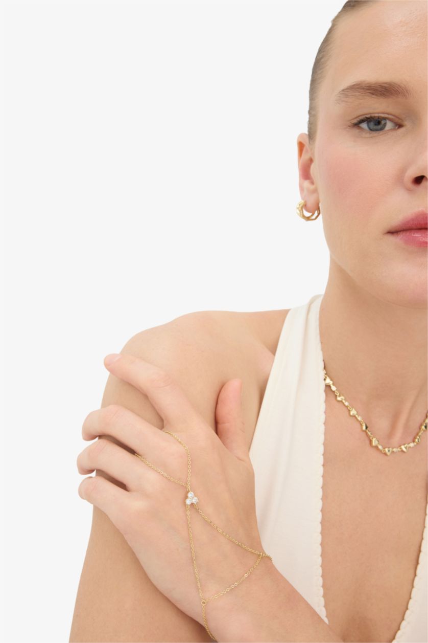 Woman Altın Reis x DeFacto Gold Plated Triple Stone Gold Shahmaran