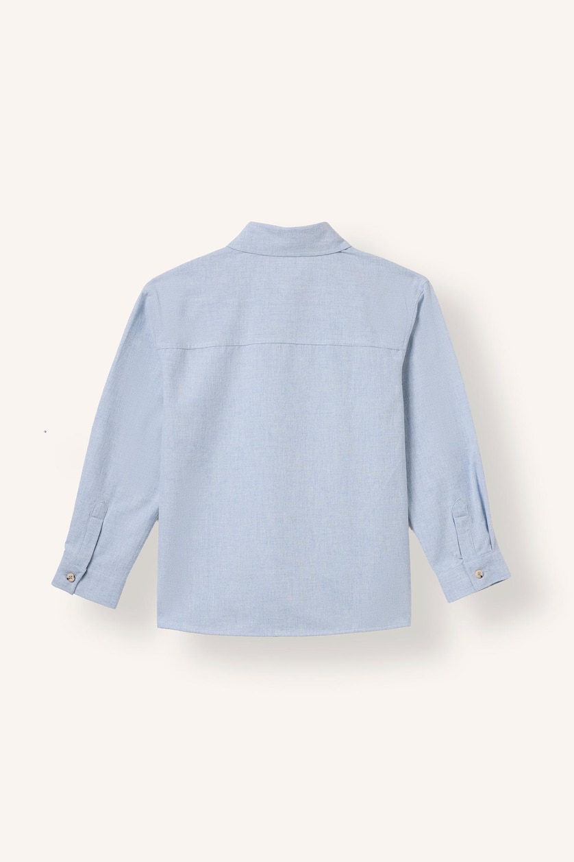 Young Boys - Teen Boys Blue Melange Oversize Fit Long Sleeve Shirt