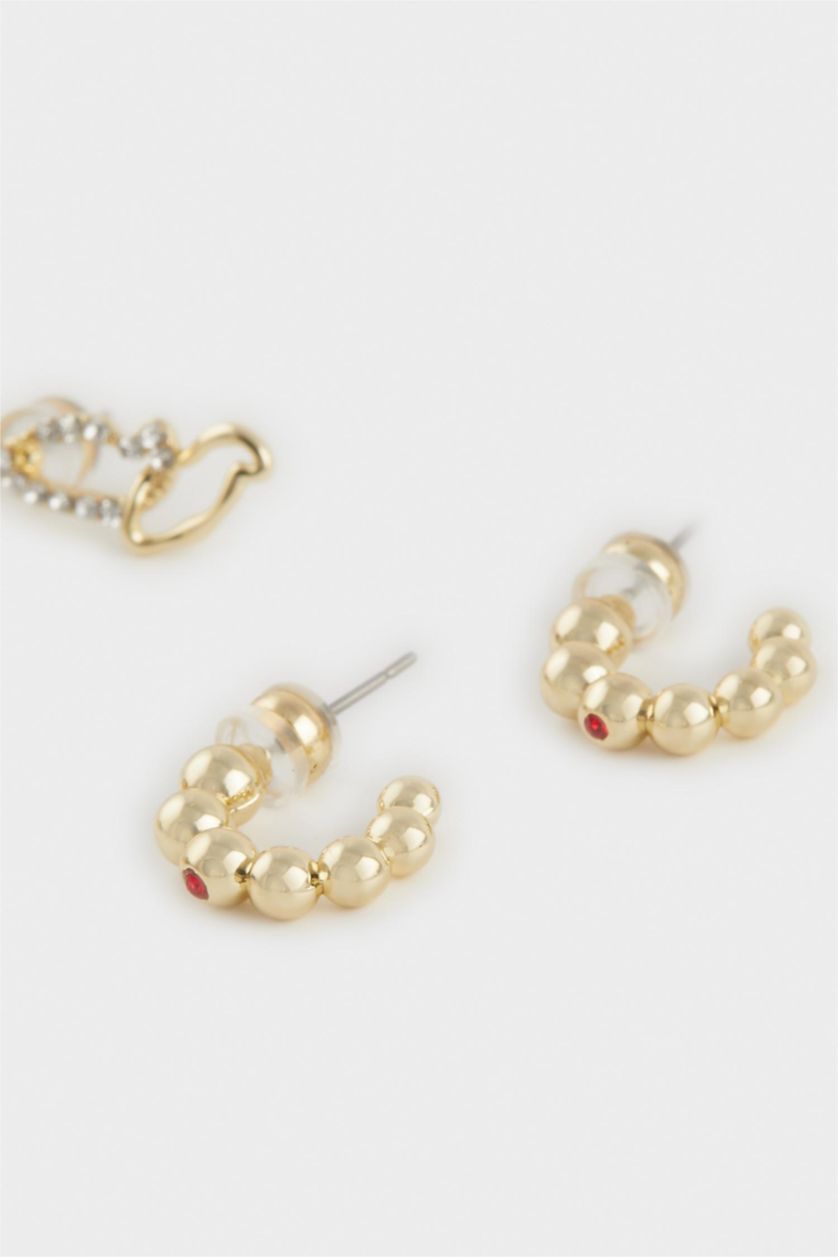 Woman Altın Reis x DeFacto 14K Gold Plated 3 Piece Gold Green Earrings