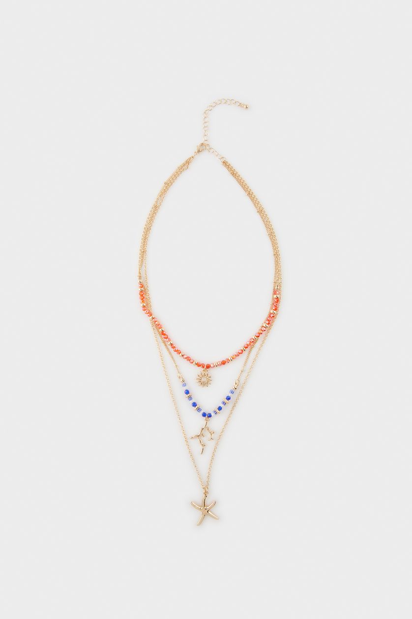 FEMME Karma Lot de 3 Colliers dorés coquillage pour femme