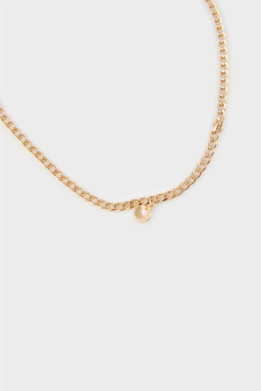 Kadın Karma Kadın 3'lü Deniz Kabuğu Temalı Gold Kolye