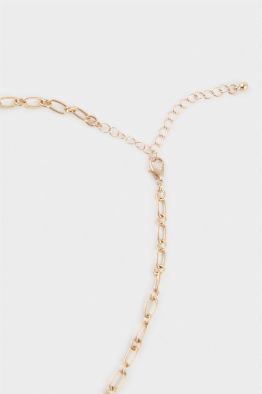 Kadın Beyaz Kadın 2'li Gold Kolye