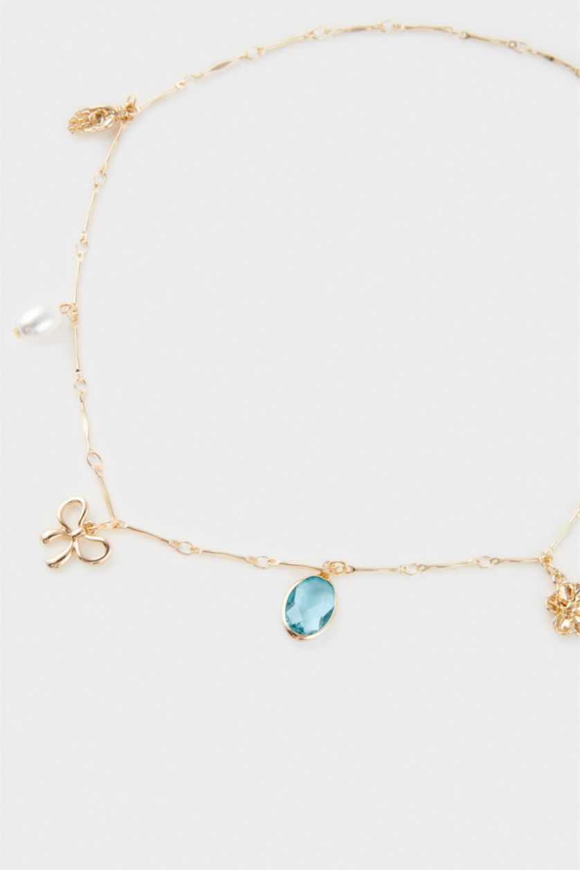 FEMME Karma Lot de 2 Colliers dorés à perles colorées pour femme