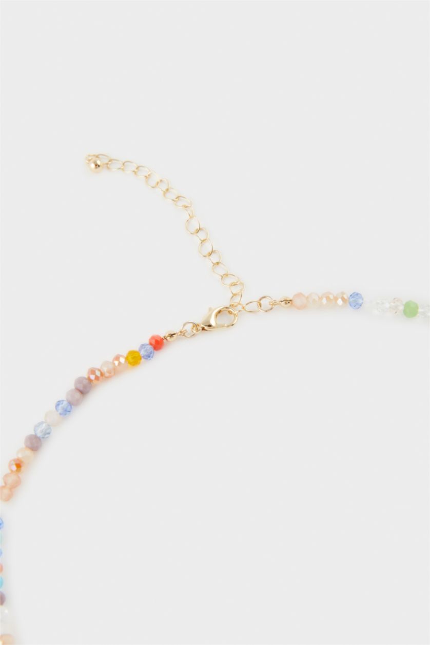 FEMME Karma Lot de 2 Colliers dorés à perles colorées pour femme