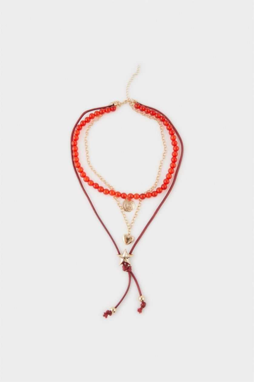WOMAN MIXED Woman 3 Piece Red Necklace