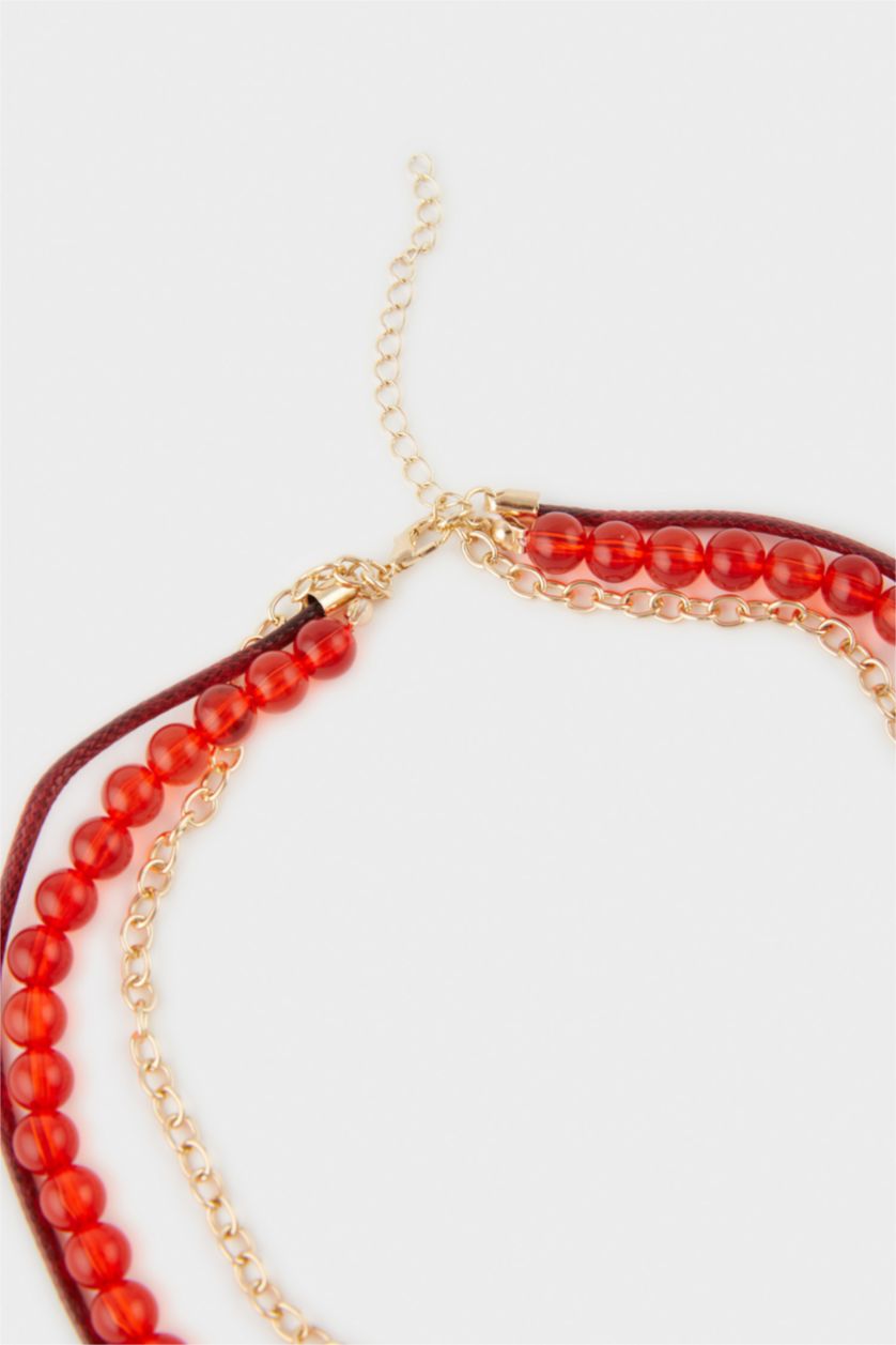 WOMAN MIXED Woman 3 Piece Red Necklace