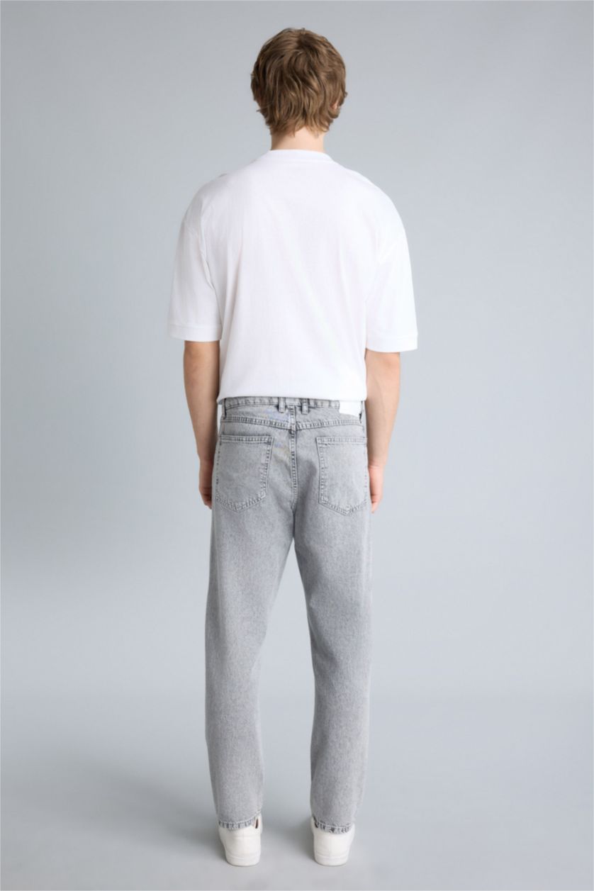 Erkek Açık Gri 90's Slım Fıt Pantolon