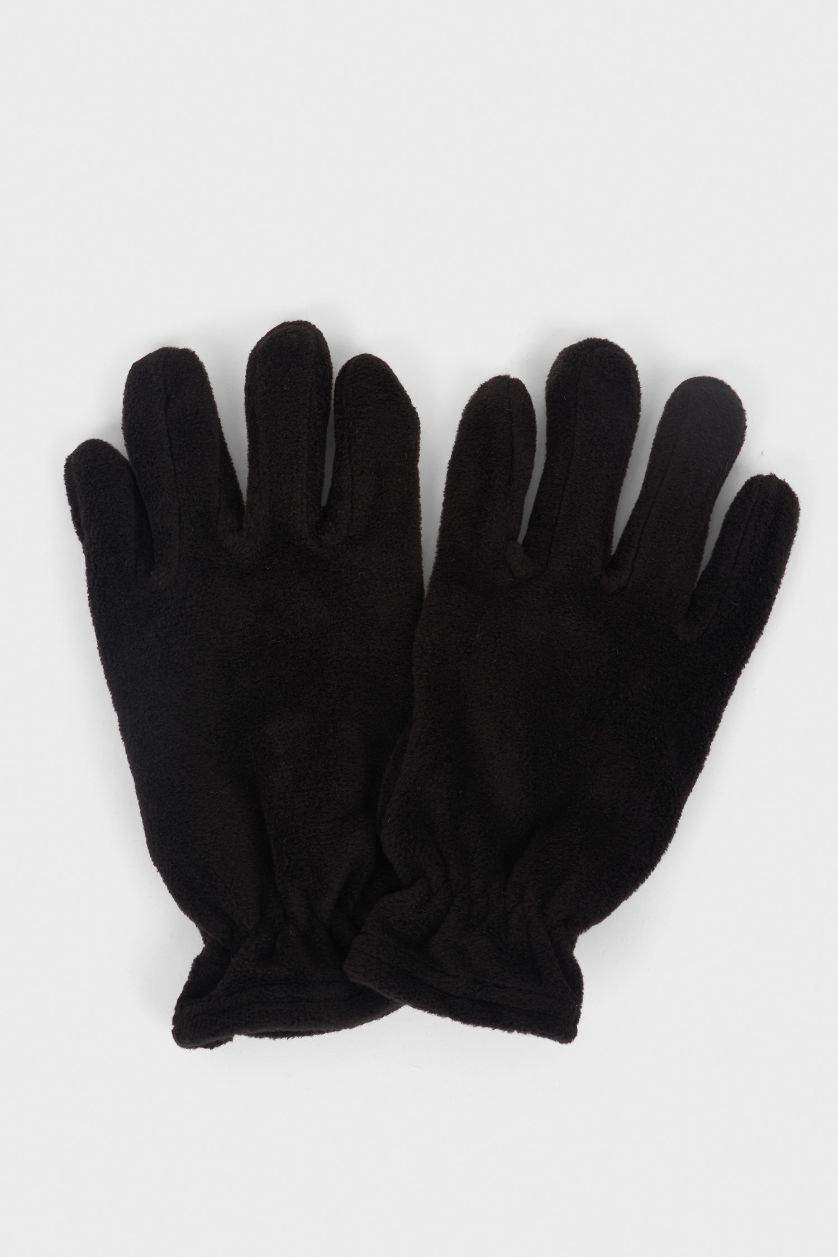 Man Black Man fleece Gloves