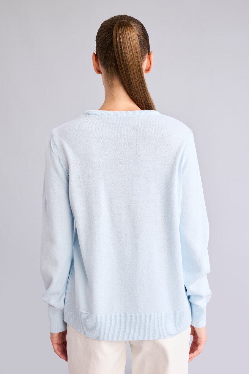 Woman Light Blue Regular Fit Knitwear Pullover