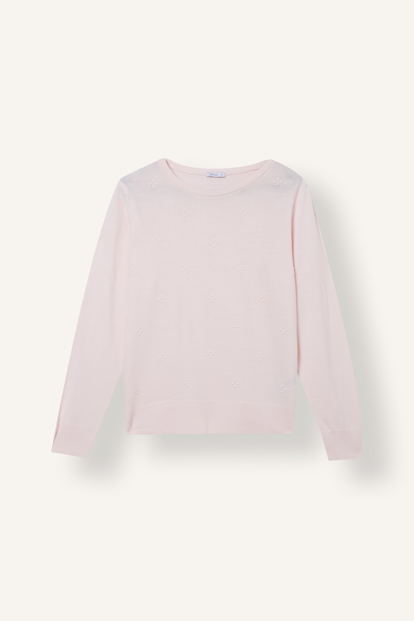 WOMAN Pink Regular Fit Basic Knitted Crew Neck Sweater