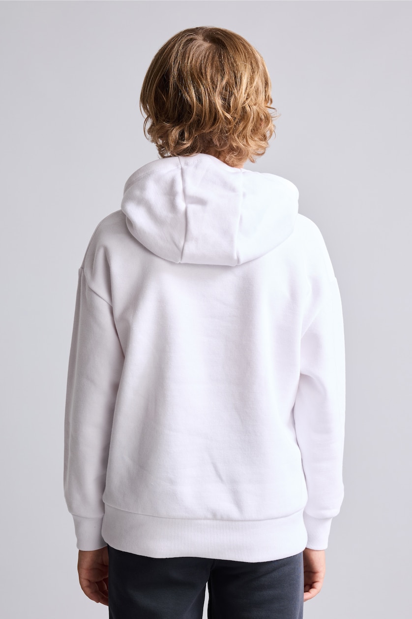 Erkek Çocuk - Genç Erkek Beyaz NBA Lakers Baskılı Kapüşonlu Sweatshirt