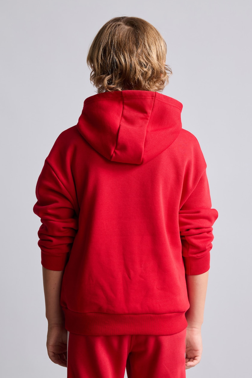 Erkek Çocuk - Genç Erkek Kırmızı NBA Baskılı Kapüşonlu Sweatshirt Erkek Çocuk