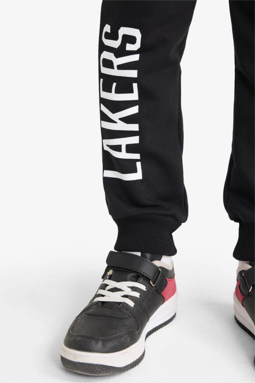 Erkek Çocuk - Genç Erkek Siyah Erkek Çocuk NBA Los Angeles Lakers Beli Lastikli Jogger Eşofman Altı