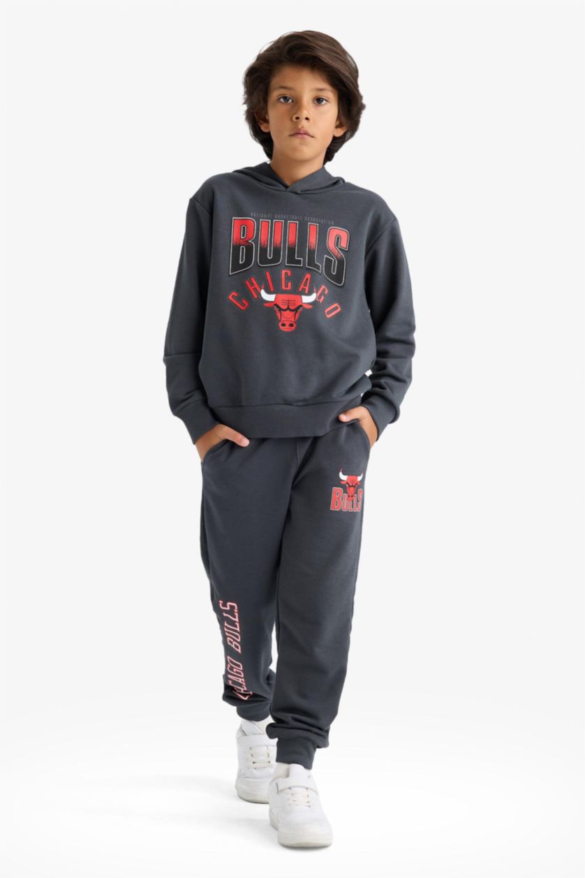 Erkek Çocuk - Genç Erkek Antrasit Erkek Çocuk NBA Chicago Bulls Beli Lastikli Jogger Eşofman Altı
