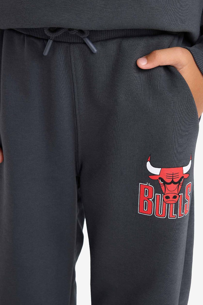 Erkek Çocuk - Genç Erkek Antrasit Erkek Çocuk NBA Chicago Bulls Beli Lastikli Jogger Eşofman Altı